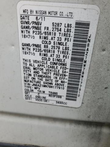 2011 NISSAN MURANO S - JN8AZ1MW7BW177910