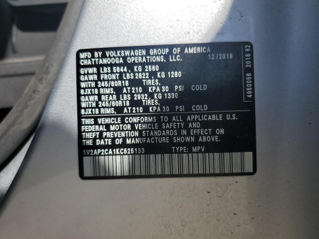 2019 VOLKSWAGEN ATLAS S 1V2AP2CA1KC525133