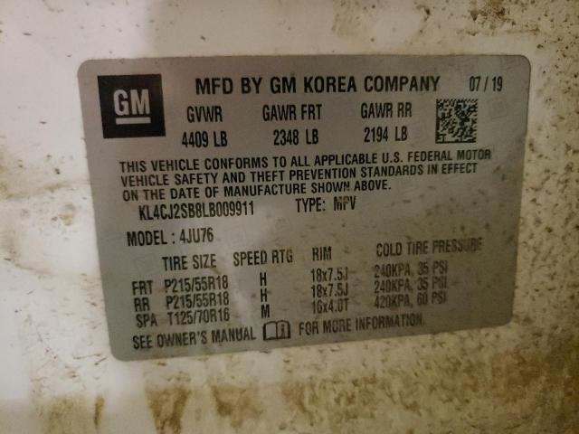 2020 BUICK ENCORE SPORT TOURING KL4CJ2SB8LB009911