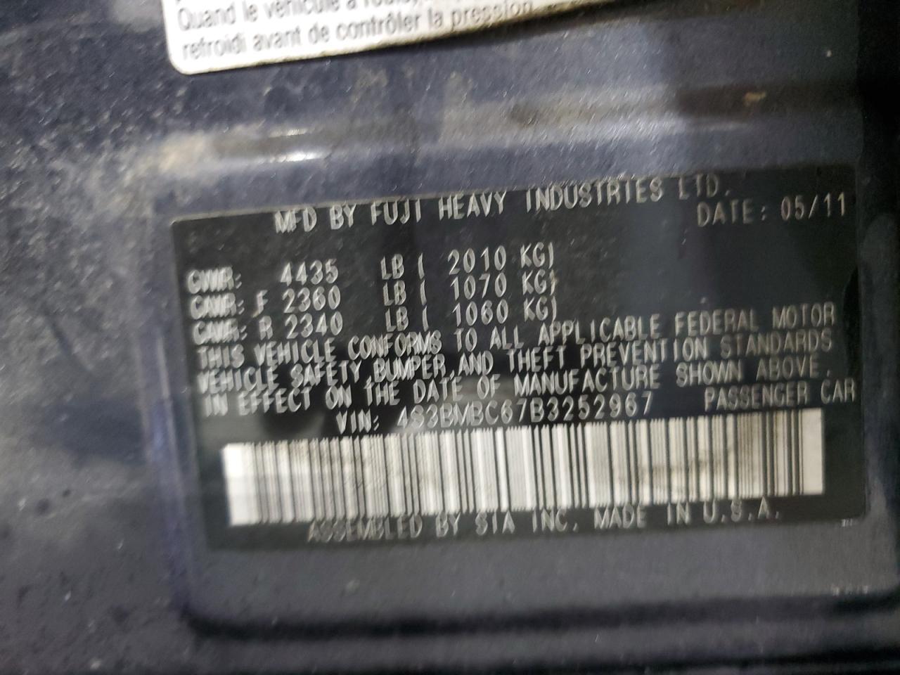 SUBARU LEGACY 2.5I PREMIUM