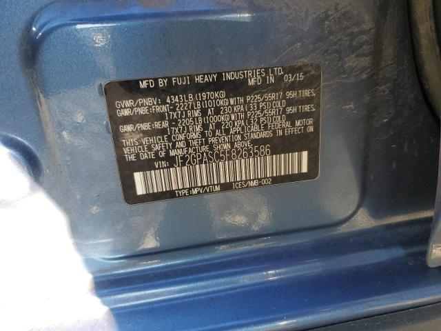 2015 SUBARU XV CROSSTR JF2GPASC5F8263586