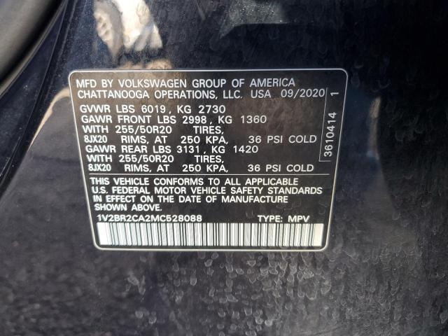 2021 VOLKSWAGEN ATLAS SEL - 1V2BR2CA2MC528088