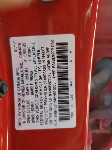 2017 HONDA CIVIC LX - 2HGFC2F54HH510005