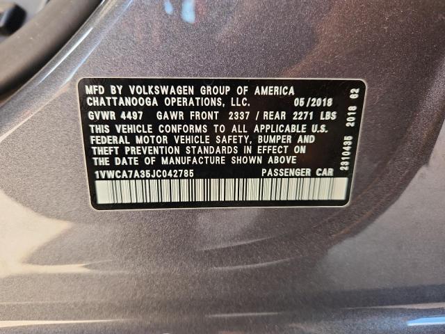 2018 VOLKSWAGEN PASSAT SEL 1VWCA7A35JC042785