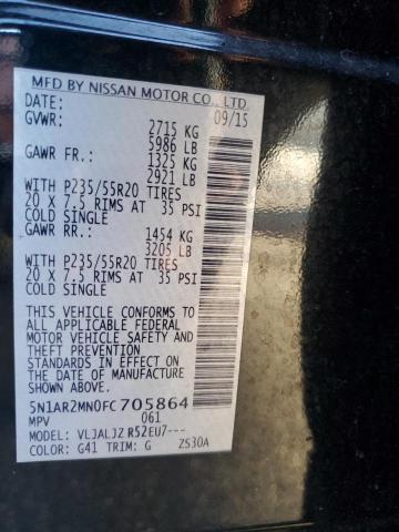 2015 NISSAN PATHFINDER 5N1AR2MN0FC705864