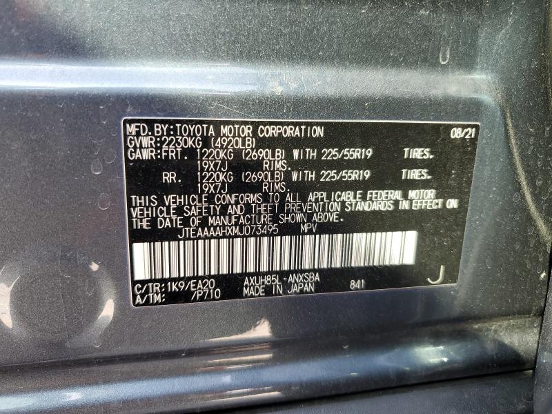 2021 TOYOTA VENZA LE #3283772418