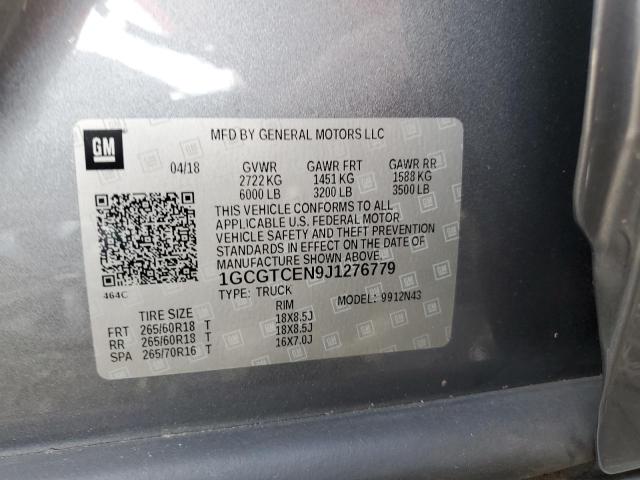 2018 CHEVROLET COLORADO L 1GCGTCEN9J1276779