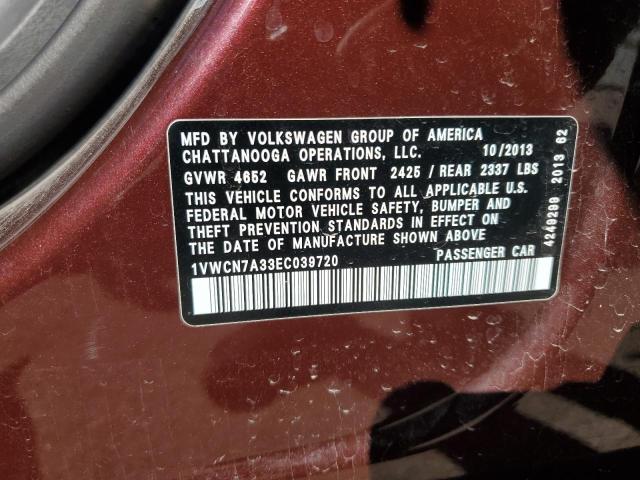 2014 VOLKSWAGEN PASSAT SEL - 1VWCN7A33EC039720