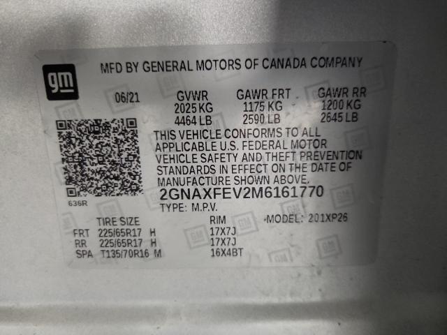 2021 CHEVROLET EQUINOX - 2GNAXFEV2M6161770