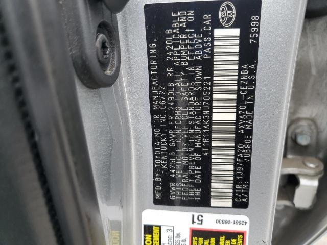 2022 TOYOTA CAMRY LE - 4T1R11AK3NU705221