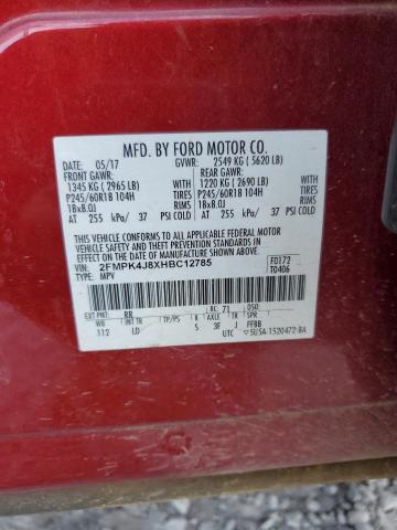 2017 FORD EDGE SEL - 2FMPK4J8XHBC12785