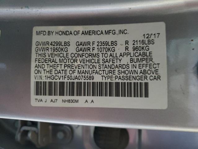 2018 HONDA ACCORD EXL #3296520331