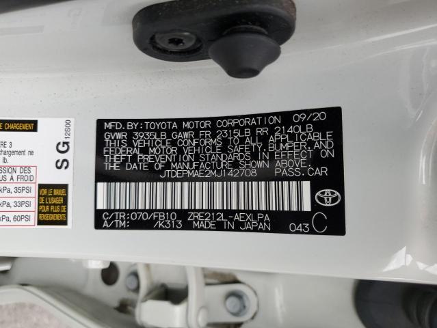 2021 TOYOTA COROLLA LE JTDEPMAE2MJ142708