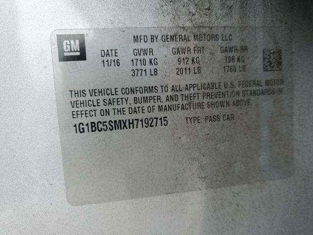 2017 CHEVROLET CRUZE LS - 1G1BC5SMXH7192715