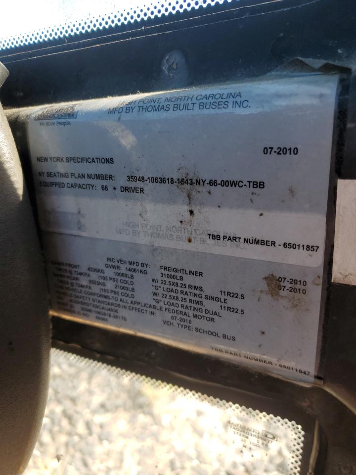 Lot #3276985301 2011 FREIGHTLINER SAF-T-LINER C2