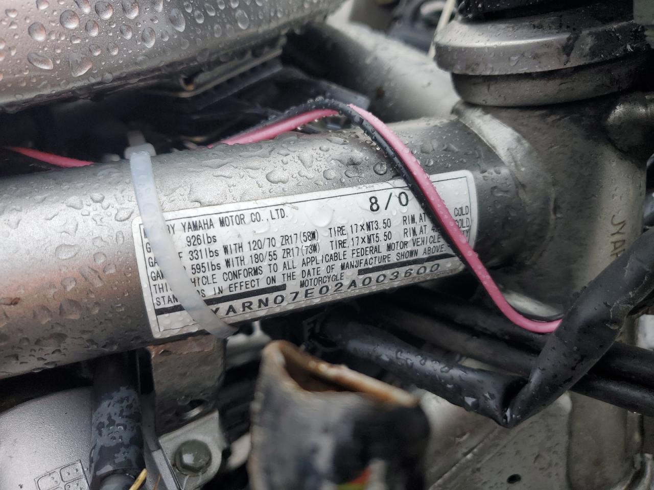 Lot #3277172019 2002 YAMAHA FZS10