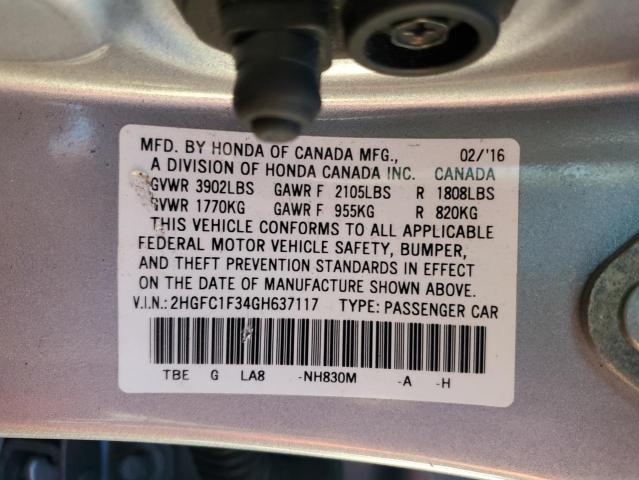 2016 HONDA CIVIC EX - 2HGFC1F34GH637117