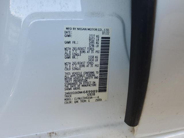 2022 NISSAN FRONTIER S 1N6ED1EK0NN689989