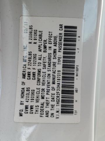 2017 HONDA ACCORD LX #3285044390