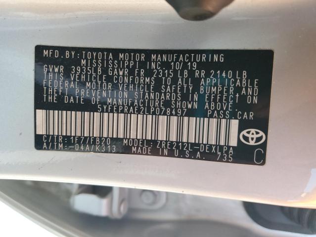 2020 TOYOTA COROLLA LE - 5YFEPRAE2LP078497