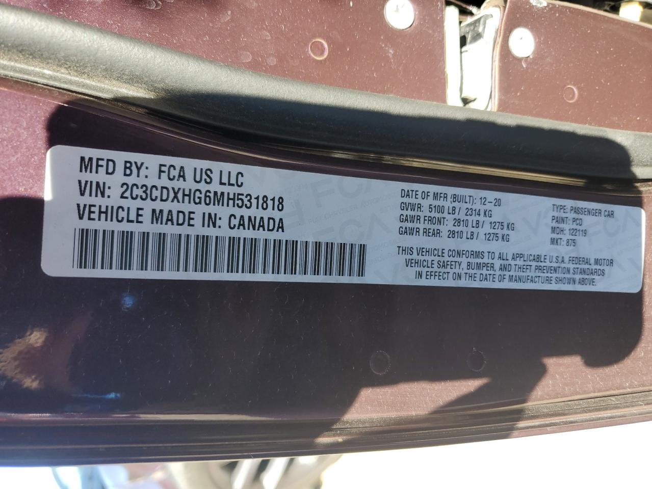 Lot #3302819902 2021 DODGE CHARGER GT