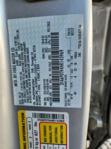 2017 FORD FUSION SE - 3FA6P0T94HR143969