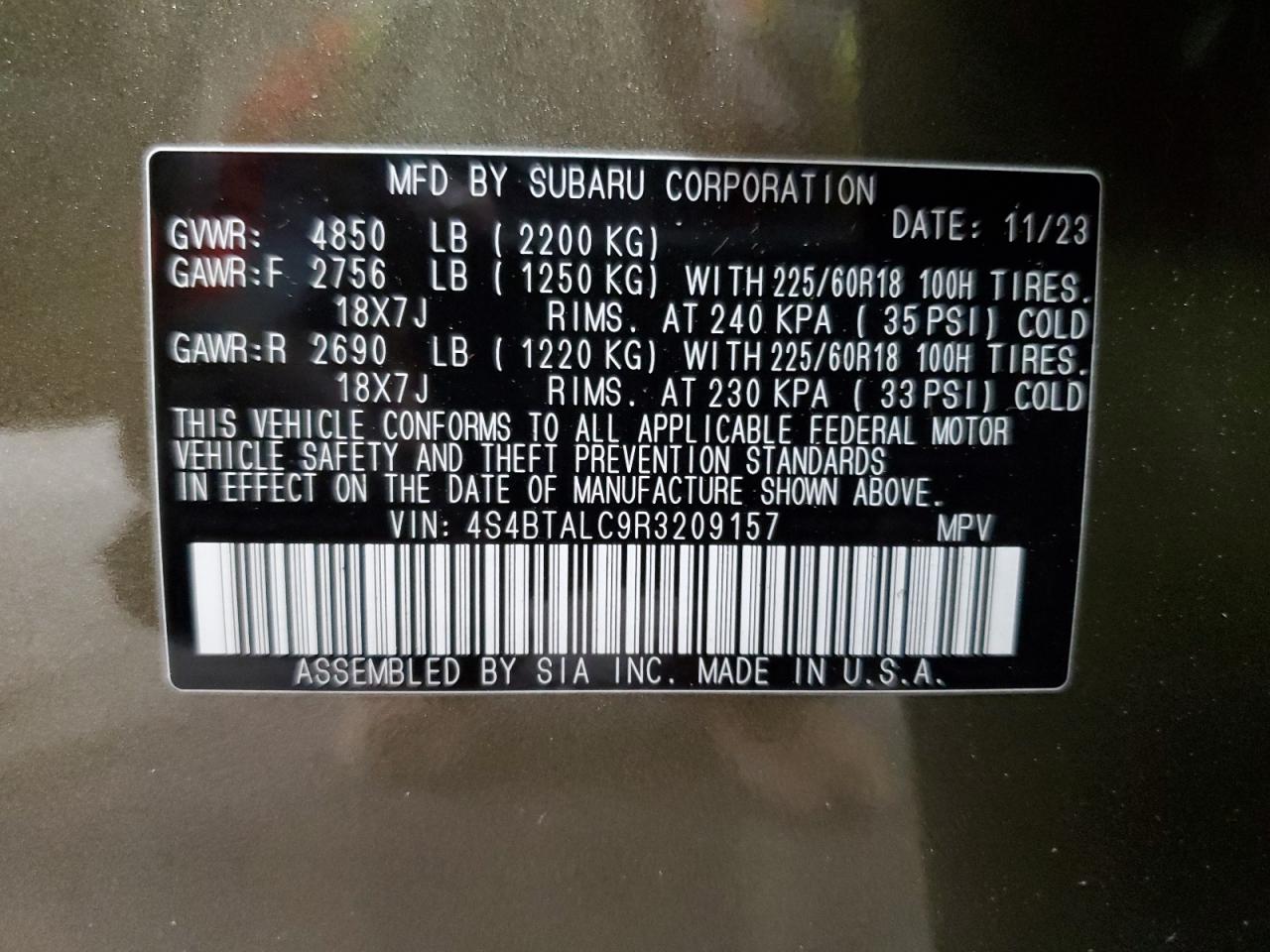 SUBARU OUTBACK ONYX EDITION