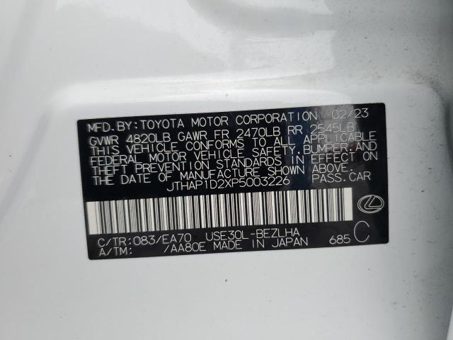 2023 LEXUS IS 500 F SPORT JTHAP1D2XP5003226