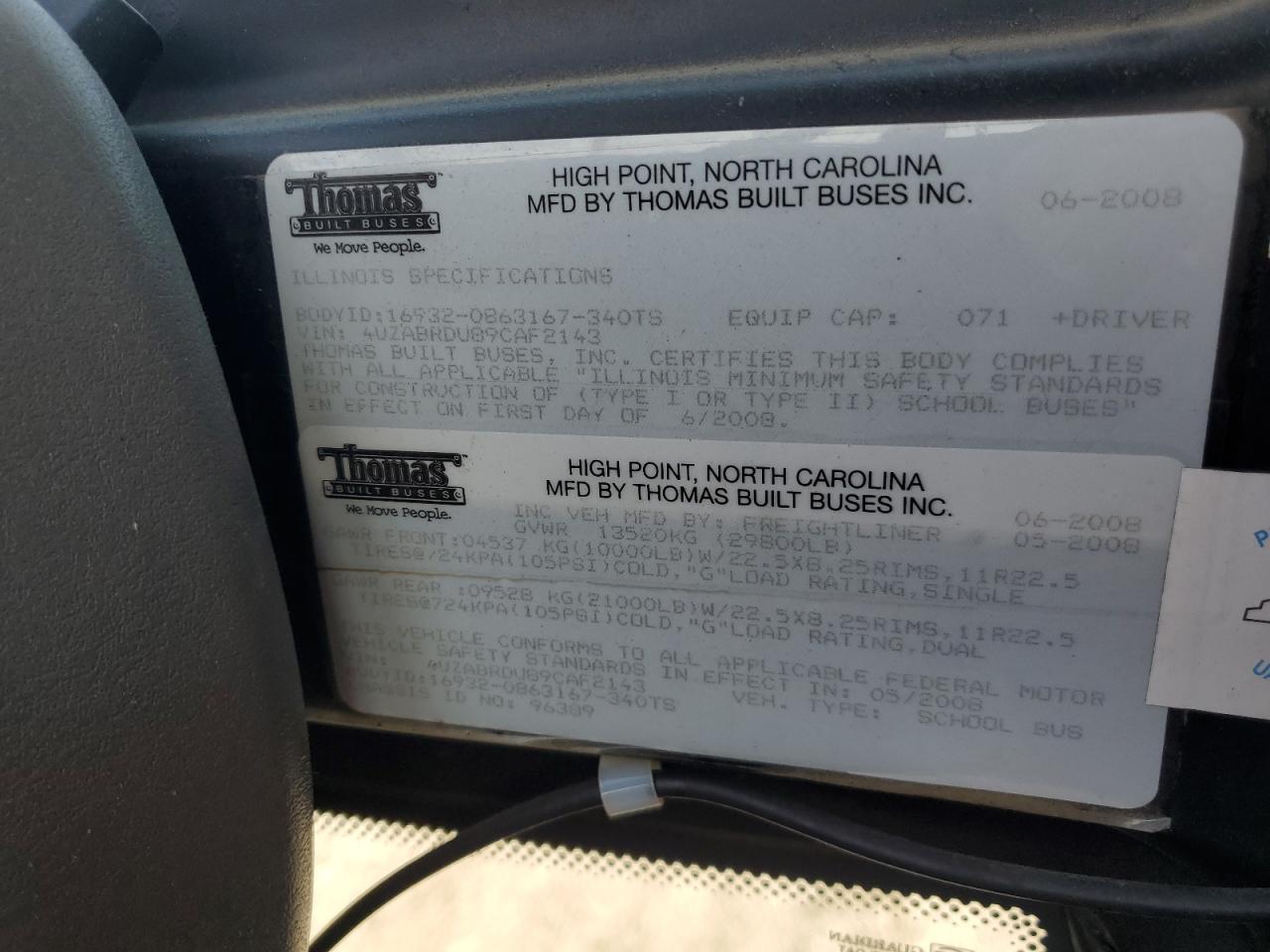 Lot #3271688337 2009 FREIGHTLINER CHASSIS B2