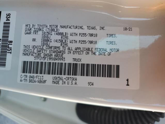 2021 TOYOTA TUNDRA DOU #3281583404