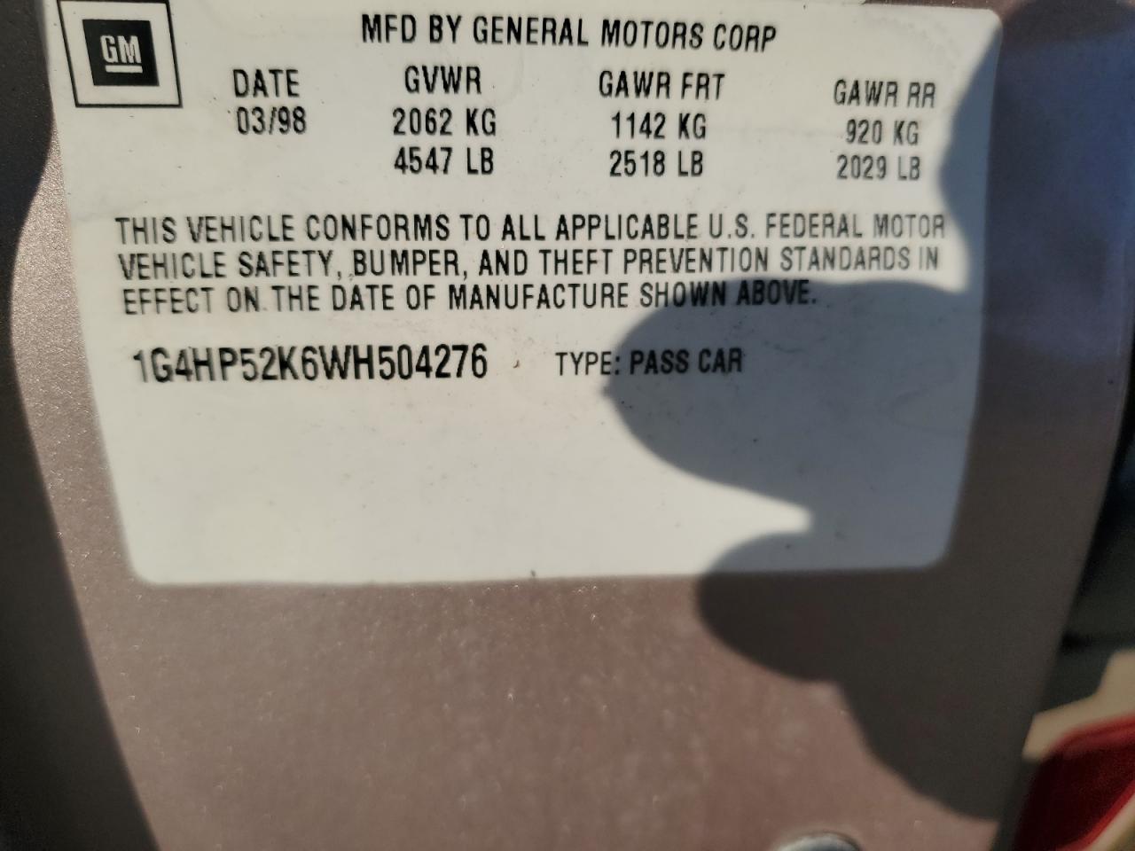 Lot #3281507014 1998 BUICK LESABRE CU