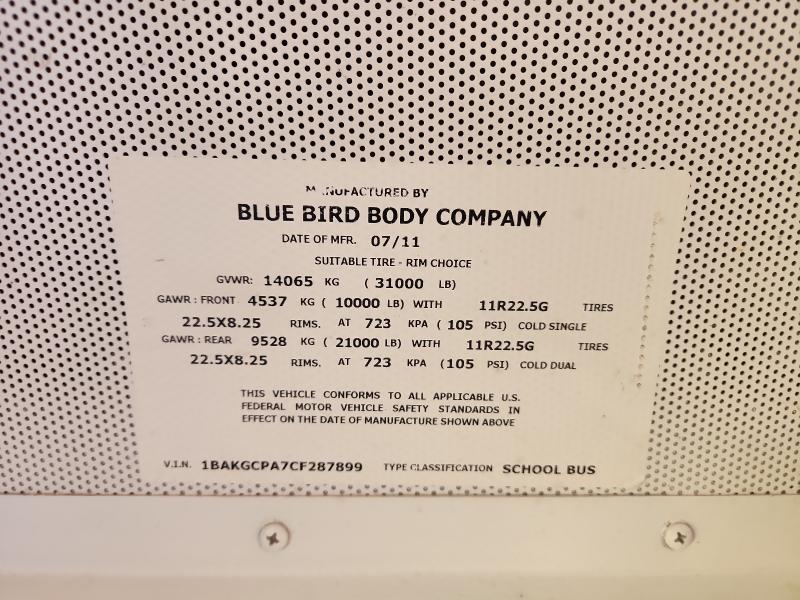 2012 BLUE BIRD BB CONVENTIONAL #3305403310