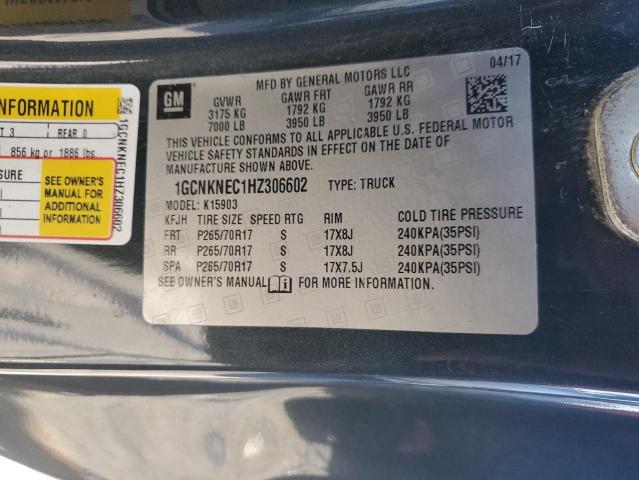 2017 CHEVROLET SILVERADO - 1GCNKNEC1HZ306602