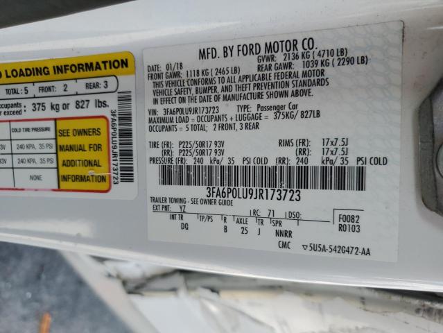 2018 FORD FUSION SE - 3FA6P0LU9JR173723