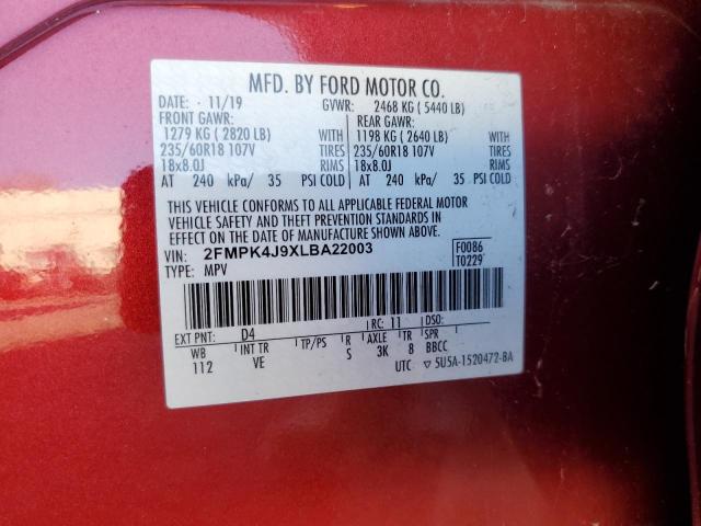 2020 FORD EDGE SEL #3284711964