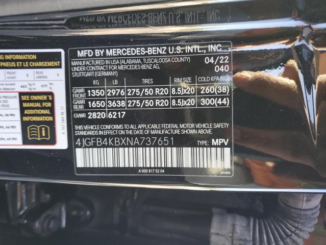 2022 MERCEDES-BENZ GLE 350 4M 4JGFB4KBXNA737651