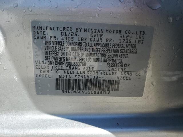 2025 NISSAN VERSA SV 3N1CN8EV3SL833768