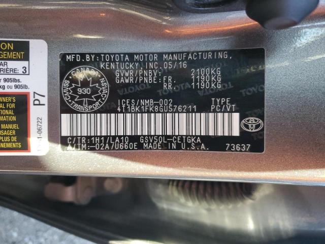 2016 TOYOTA CAMRY XSE - 4T1BK1FK8GU576211