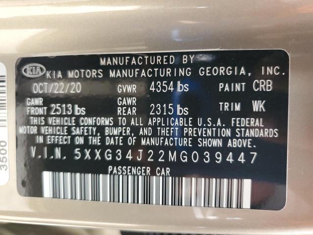 2021 KIA K5 EX 5XXG34J22MG039447