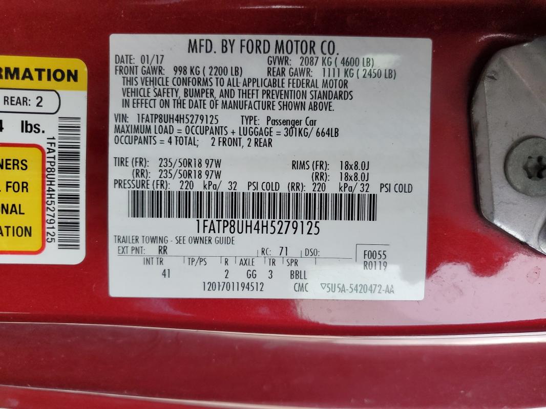 2017 FORD MUSTANG #3293580958