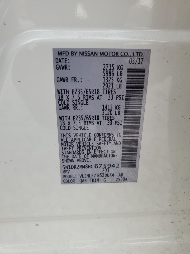 2017 NISSAN PATHFINDER - 5N1DR2MM8HC675942