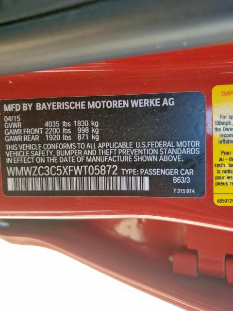 2015 MINI COOPER S COUNTRYMAN - WMWZC3C5XFWT05872