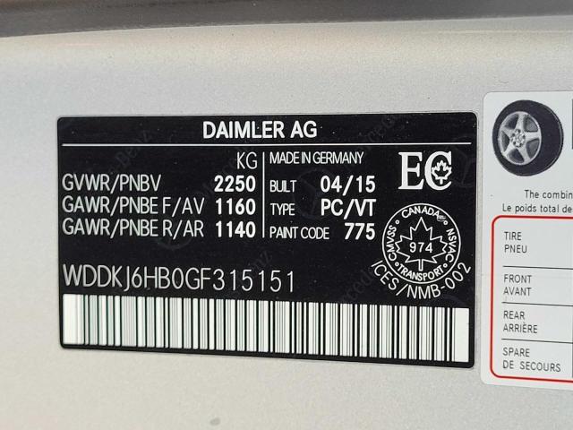 2016 MERCEDES-BENZ E 400 4MAT - WDDKJ6HB0GF315151