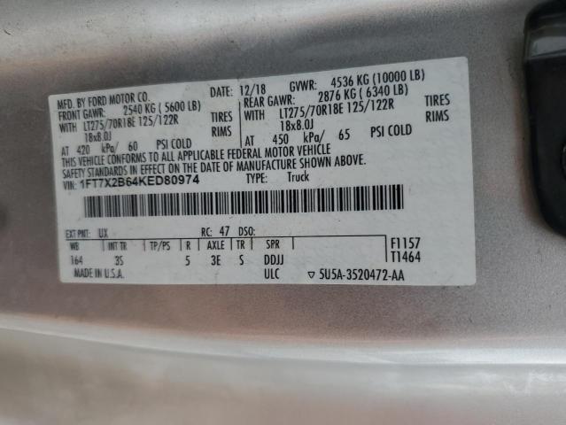 2019 FORD F250 SUPER - 1FT7X2B64KED80974