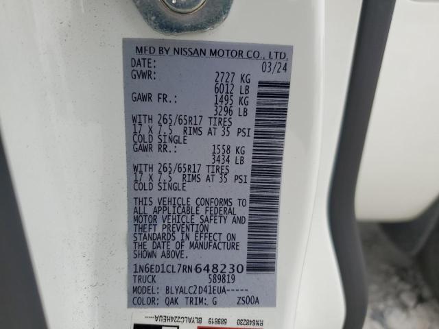 2024 NISSAN FRONTIER S 1N6ED1CL7RN648230