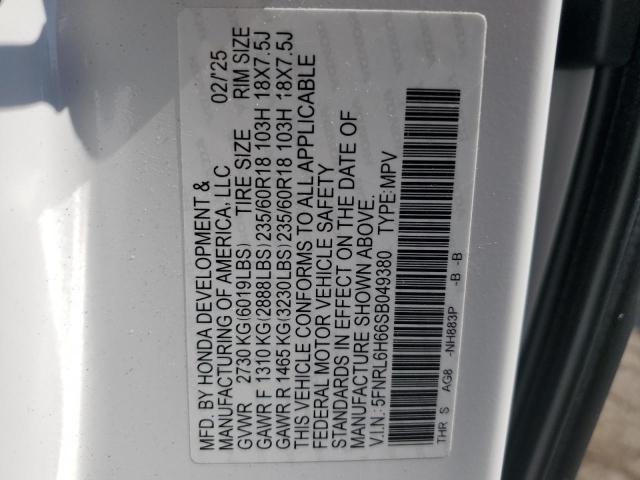 2025 HONDA ODYSSEY EX 5FNRL6H66SB049380