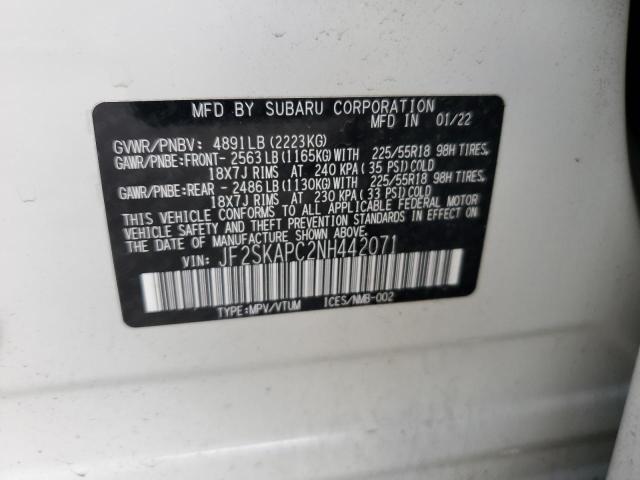 2022 SUBARU FORESTER LIMITED JF2SKAPC2NH442071