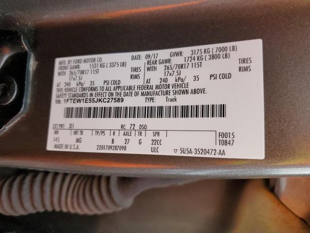 2018 FORD F150 SUPER - 1FTEW1E55JKC27589