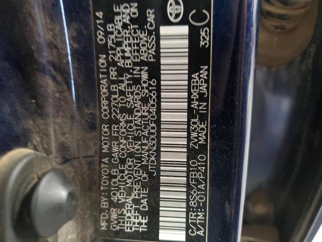 2015 TOYOTA PRIUS JTDKN3DU0F0405616