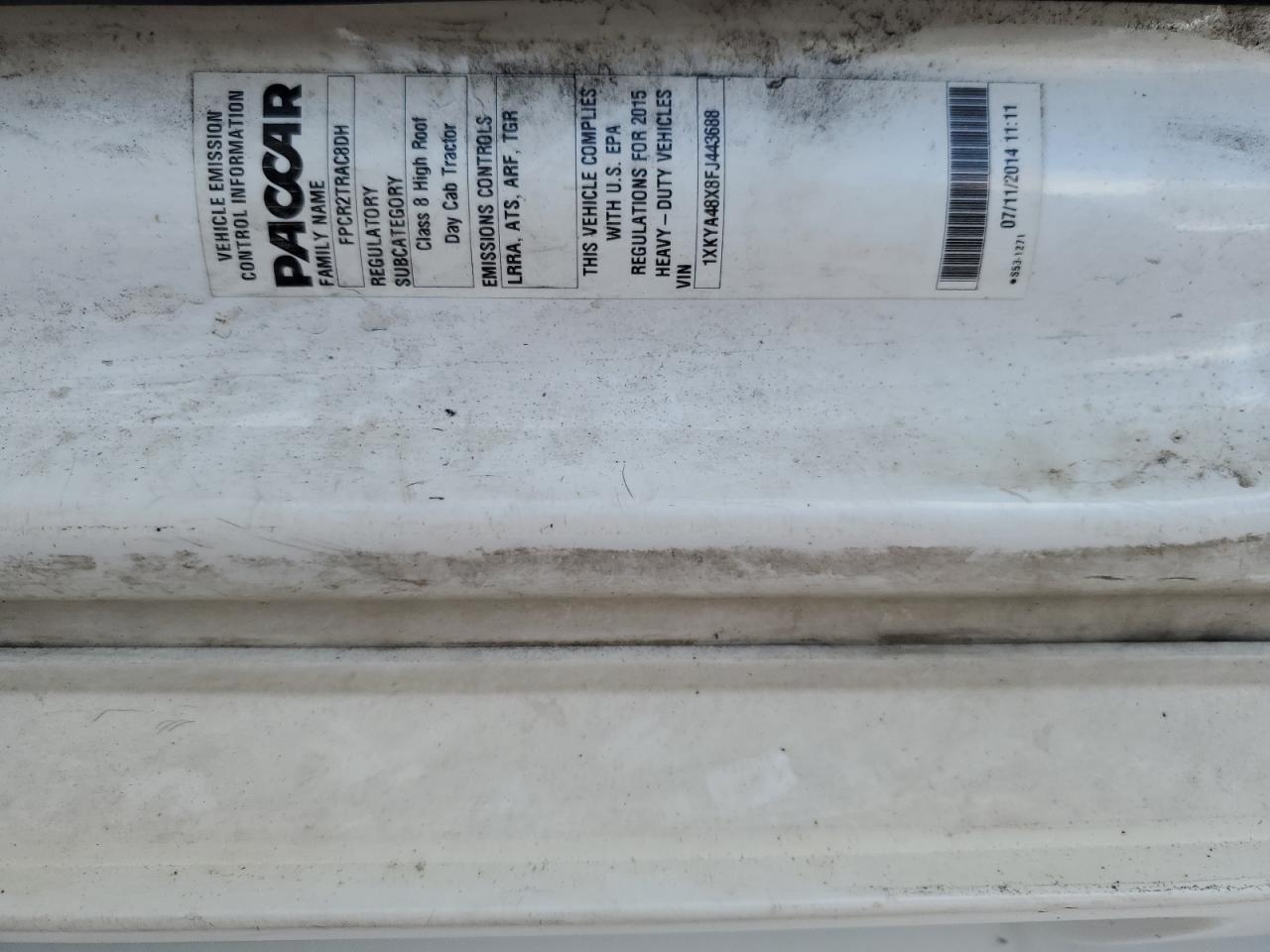 Lot #3292344273 2015 KENWORTH CONSTRUCTI